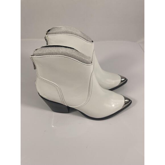 Aqua AQ-Pose Boots Women's Size 5.5 Leather Western Metal Toe Ankle Zip - Picture 3 of 9